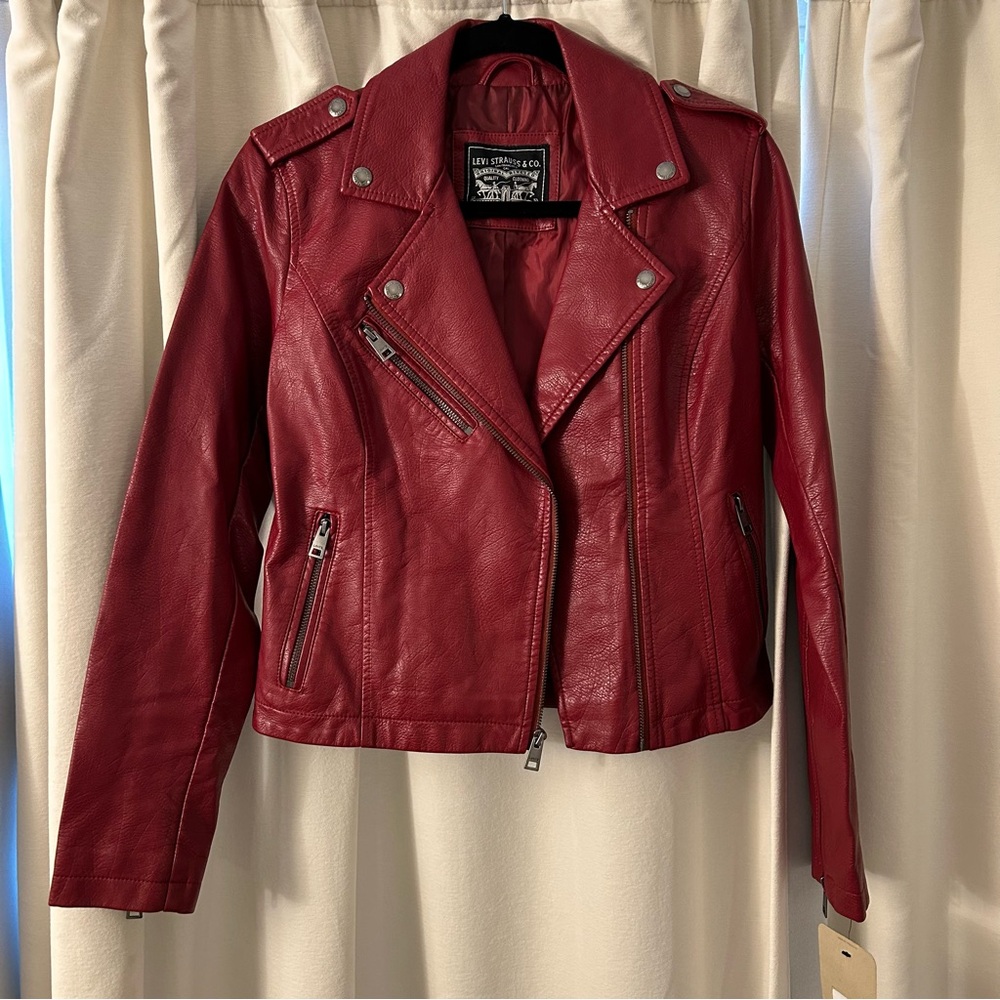 NWT Levi’s Red Burgundy Leather Jacket